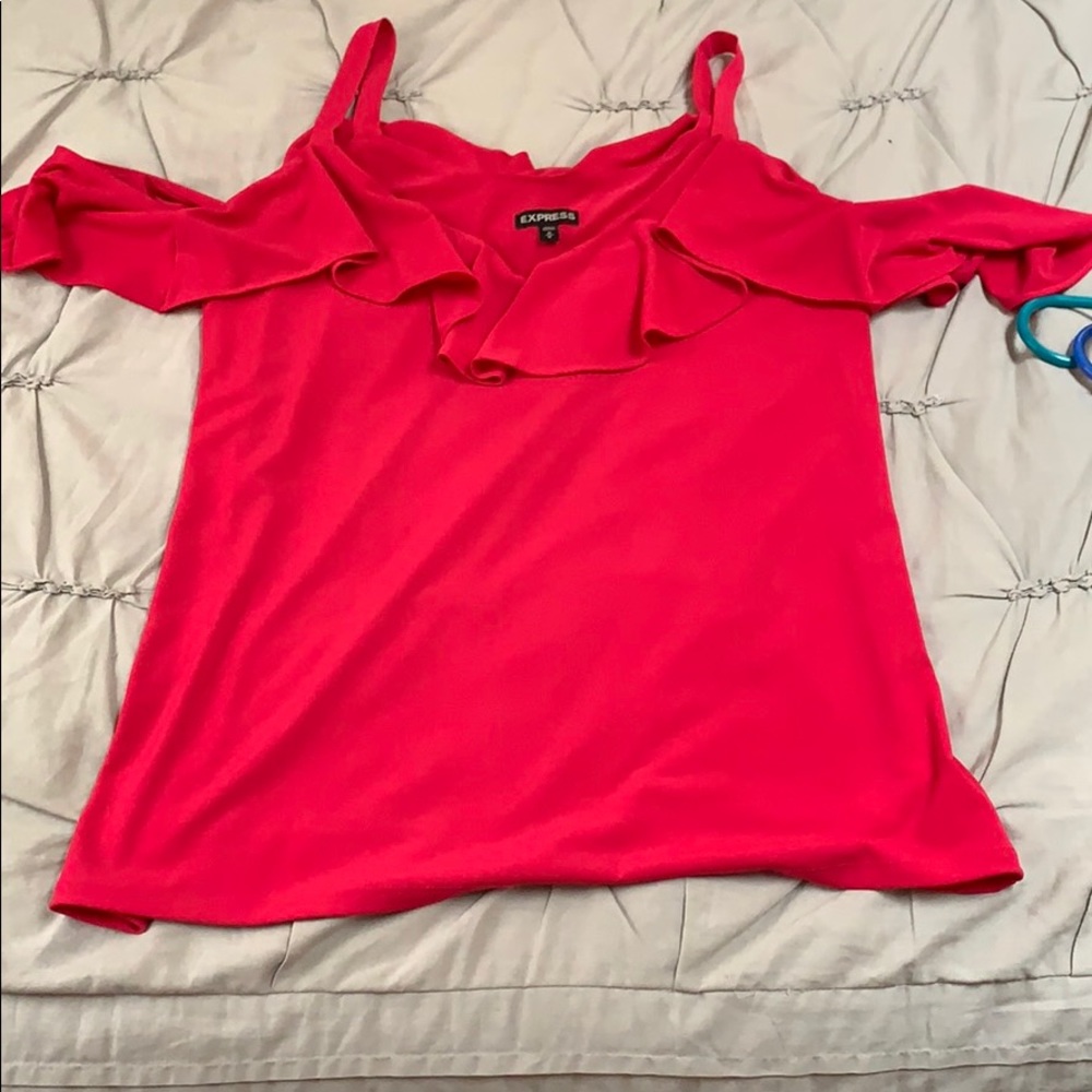 Express medium off the shoulder blouse hot pink